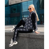 Спортивний велюровий костюм із капюшоном кишеня-кенгуру принт різні кольори та жилет плащовий 104-152