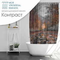 Шторка для ванни вологостійка плащівка з принтом різні кольори
