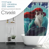 Шторка для ванни вологостійка плащівка з принтом різні кольори
