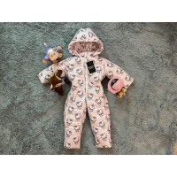 Комбинезон демисезонный унисекс на флисе с капюшоном на 2 года разные цвета