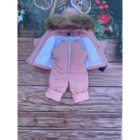 Костюм зимовий дитячий на махрі з опушкою курточка напівкомбінезон на 2 зими